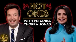 Priyanka Chopra Jonas Jimmy Can T Sit Still While Eating Spicy Wings W Sean Evans Hot Ones 