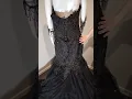 Order 539 8 Mermaid Black Wedding Dress with Matching Veil