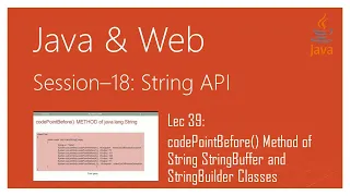 String API in Java codePointBefore Method of String StringBuffer and StringBuilder Classes