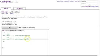 Codingbat - withoutEnd Java