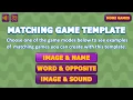 Matching Game Template - Image Sound pair