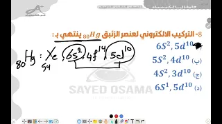 حل اسئلة مراجعة علي الباب الاول العناصر الانتقالية الصف الثالث الثانوي 2026 