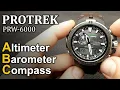 Casio Protrek PRW-6000 - Altimeter Barometer and Compass mode