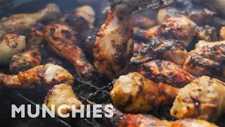 Eating Seared Shark, Jerked Stingray And Caribbean Carnival Street Food!
