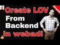 Create Lov in webadi from backend Oracle Shooter