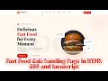 How to Create a Fast Food Cafe Landing page in HTML CSS and Javascript Source code