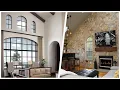 75 Vaulted Ceiling Living Space With A Stone Fireplace Design Ideas You ll Love