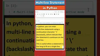 Multi-line Statement in Python Py Fundamentals - 2