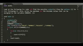 random Function Problem 6 CBSE Class 12 Computer Science