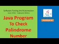 08 - Java program to check if a number is Palindrome or not