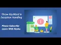 How to Throw Exceptions throw Keyword in Java Exception Handling with Example in Hindi