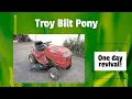 Troy Bilt Pony lawn tractor riding mower Reviving in one day after sitting many years