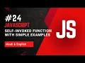 Self-Invoked Function in JavaScript IIFE Explained with Example