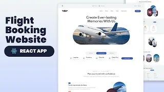 Create Responsive Flight Booking Website using React JS Source Code
