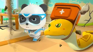 Download Super Rescue Team Ep 2 - Earthquake! Super Panda Saves Mr. Snake | BabyBus TV - Kids Cartoon MP3