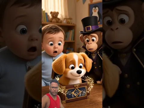 Monkey’s Magic Trick Went WRONG 😂🐵✨#pets #animals #puppy #monkey #cute #baby