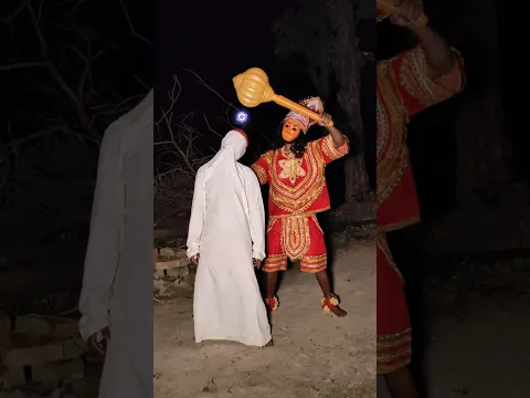 Bhoot Ka Sir 👹 Hanuman Ji Ne Gada Se Kiya Sahi 😵😱 #jai #bhootcomedy #bajrangbali #hanumanji #shorts