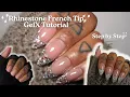 How To Do Bling French Tip Nails Gel X Rhinestones Beginner Friendly Step by Step Tutorial