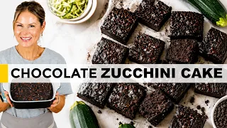 DOUBLE CHOCOLATE ZUCCHINI SNACK CAKE | easy healthy recipe