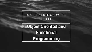 Split Strings with split freeCodeCamp Tutorial