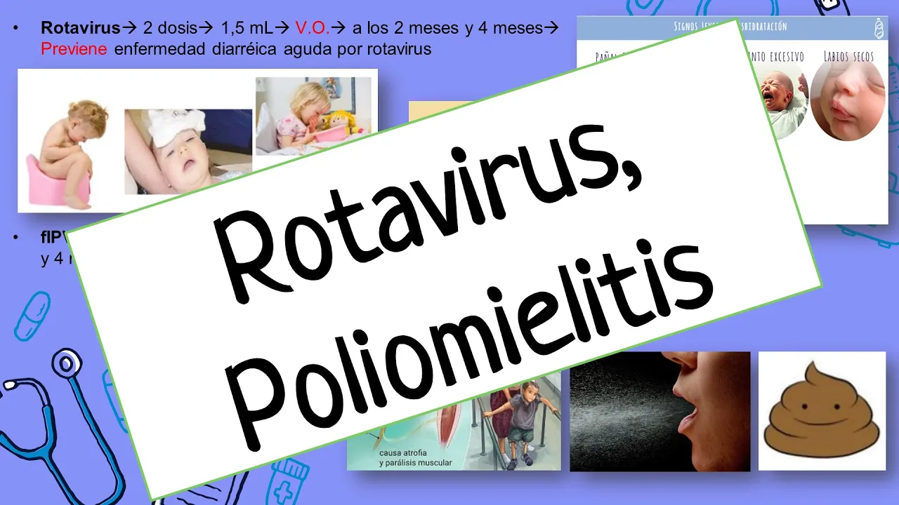 Vacunas, Rotavirus (diarrea) y Poliomielitis. Rotavirus, fIPV y bOPV. Enfermedades que previene.