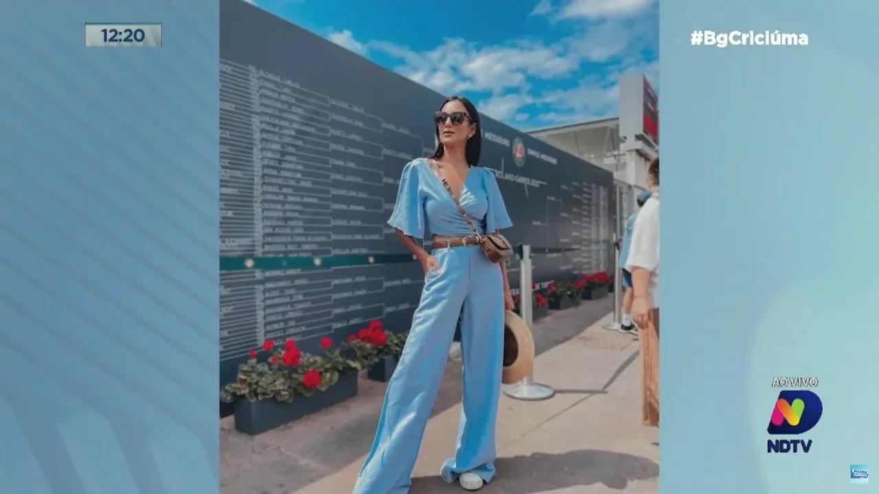 Ney Lopes: modelo e influencer criciumense rouba a cena nas quadras de Roland Garros em Paris