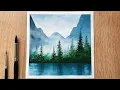 Watercolor Painting Tutorial Misty Scenery Easy Watercolor Painting For Beginners