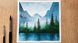 watercolor painting tutorial misty scenery easy watercolor painting for beginners