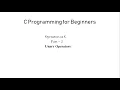 7 Operators in C - Part 2 Unary Operators