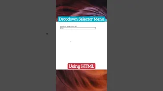how to make dropdown menu selector in html css Dropdown option menu selector