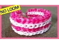 Rainbow Loom Bracelet Four-row Fishtail without Loom on 2 Forks