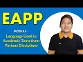 EAPP in TAGLISH EP 1 - Language Used in Academic Texts from Various Disciplines