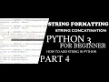 String Formatting String Concatination in Python Full Tutorial In Hindi Python For Beginners