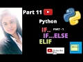 Python If if else elif statement part 11