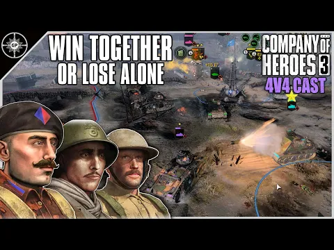 Down to the Wire! Allies Must Work Together!!! | 4v4 Winter Line | CoH3 Cast 2.0 #122