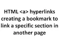 HTML 5 hyperlinks - 4 bookmarks linking to a specific section in another webpage