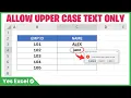 Allow Upper Case Text Only - Excel Data Validation