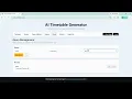 AI Based Timetable Generator