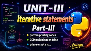 Python Unit-III Loops Part-3 GCD Prime Patterns Multiplication Table More Omega