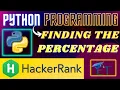 Finding The Percentage Hindi HackerRank Python Programming Rajnish Chaurasia