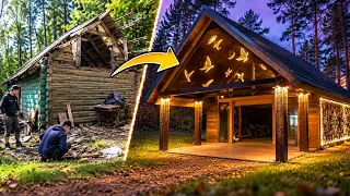 We Turned an Abandoned Wooden Cabin Into Something INCREDIBLE!