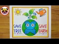 Earth Day Drawing Earth Day Poster Drawing World Earth Day Drawing Environment Day Drawing