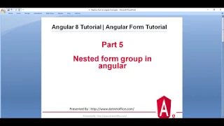 Part-5 Nested FormGroup in angular 8 Angular Form Tutorials Angular Tutorials