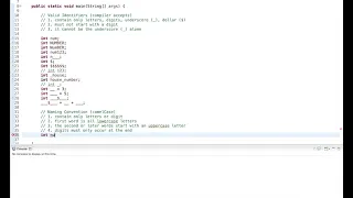 Java Tutorial Naming Convention camelCase