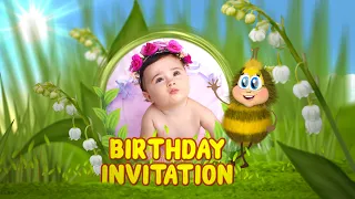 Honey Bee First Birt ay Invitation Code B16