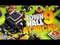 TOP 4 ATTACKS on Townhall 9 - Clash of Clans