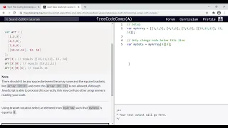 42 - Learn Basic JavaScript Access Multi Dimensional Arrays With Indexes