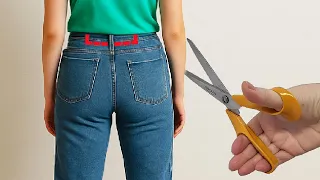 sewing trick how to enlarge jeans waist in 2 minutes bonus hack