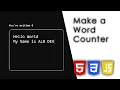 Make a Word Counter with HTML CSS JS in one line of CODE JavaScript Project