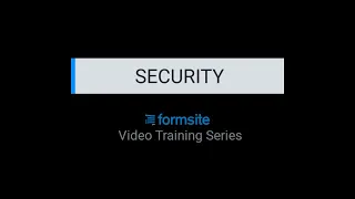Security for your online forms and data